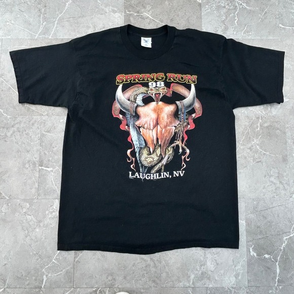Pro Player Other - 90s Vintage Biker Graphic Tee Mens 2XL Laughlin Spring Run Longhorn Nevada‎
